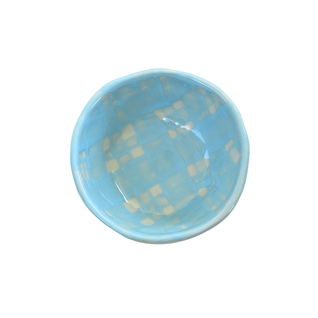 blue gingham trinket bowl 02