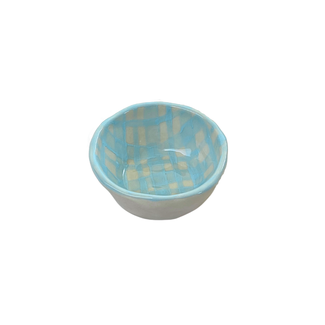 blue gingham trinket bowl 01